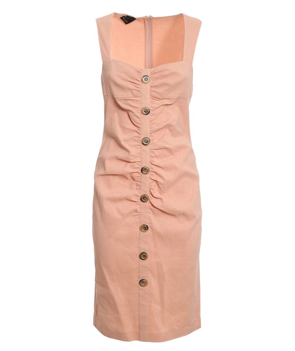 Pinko Women’s 6 Dress Linen Pink Ariano Italian Designer